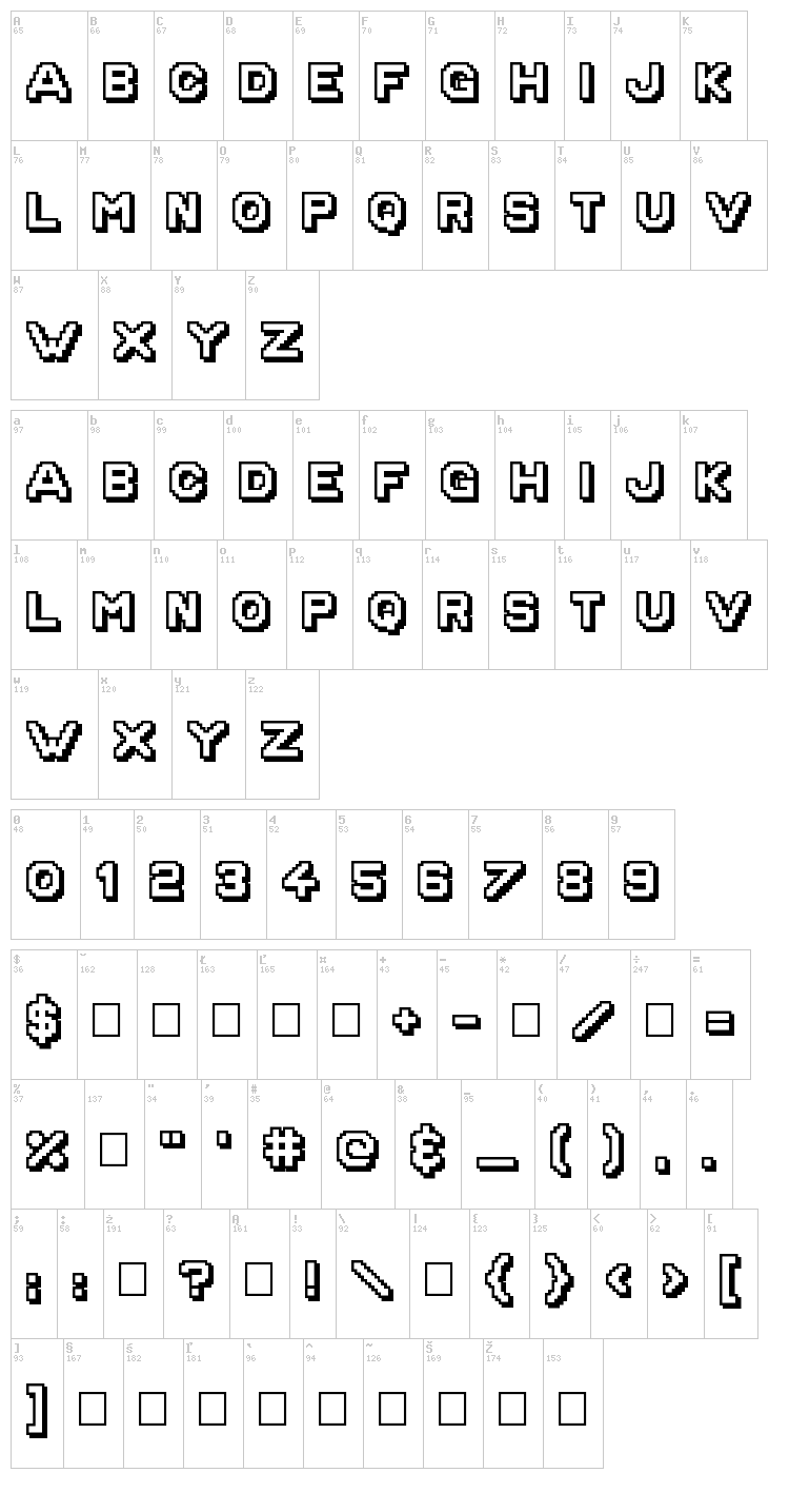Golden Age font map